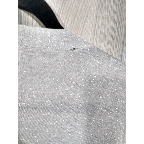 Jennifer Lopez Open Front Cardigan Sweater Womens Extra Small Metallic Silver - Picture 8 of 8